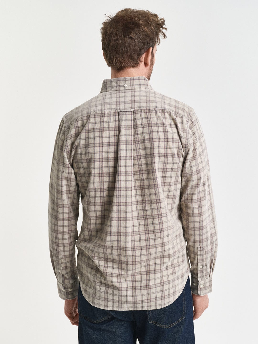 Gant Men Beige Checks Collar Shirt