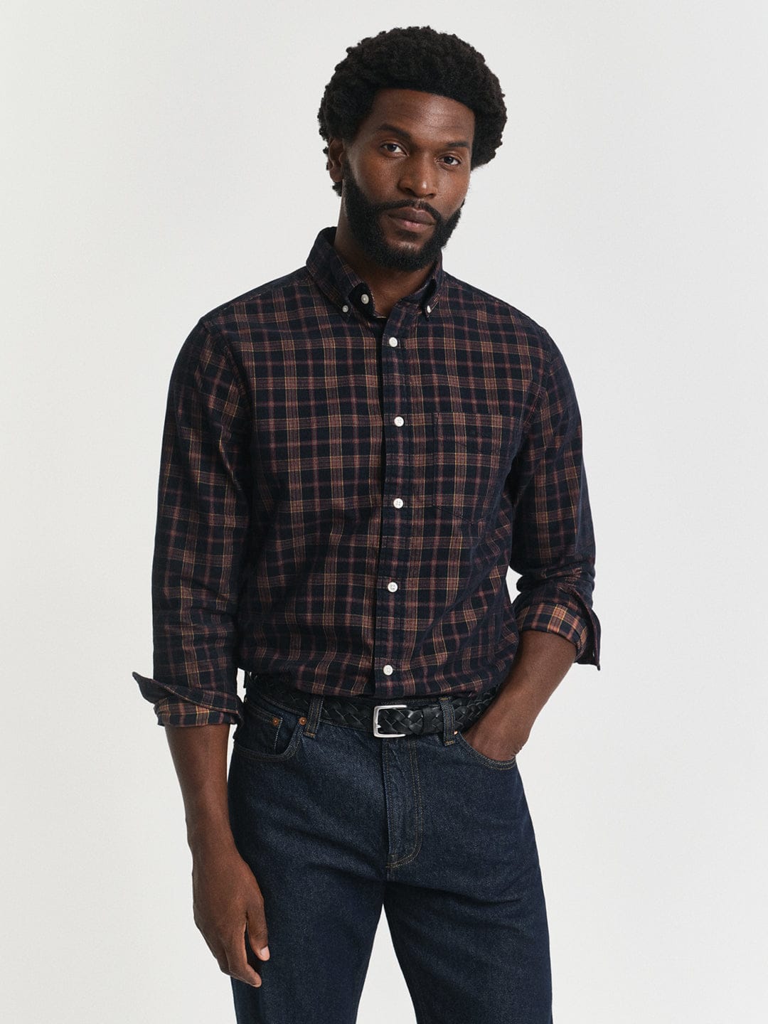 Gant Men Blue Checks Collar Shirt