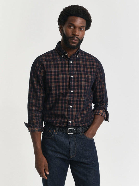 Gant Men Blue Checks Collar Shirt