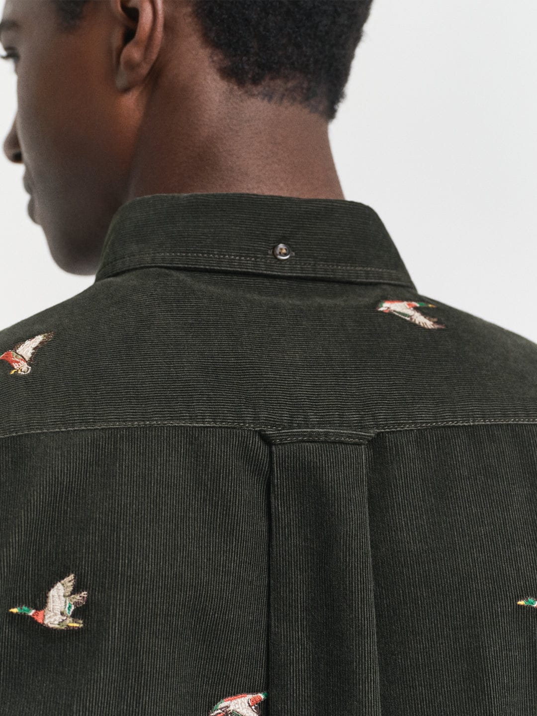 Gant Men Green Embroidered Collar Shirt