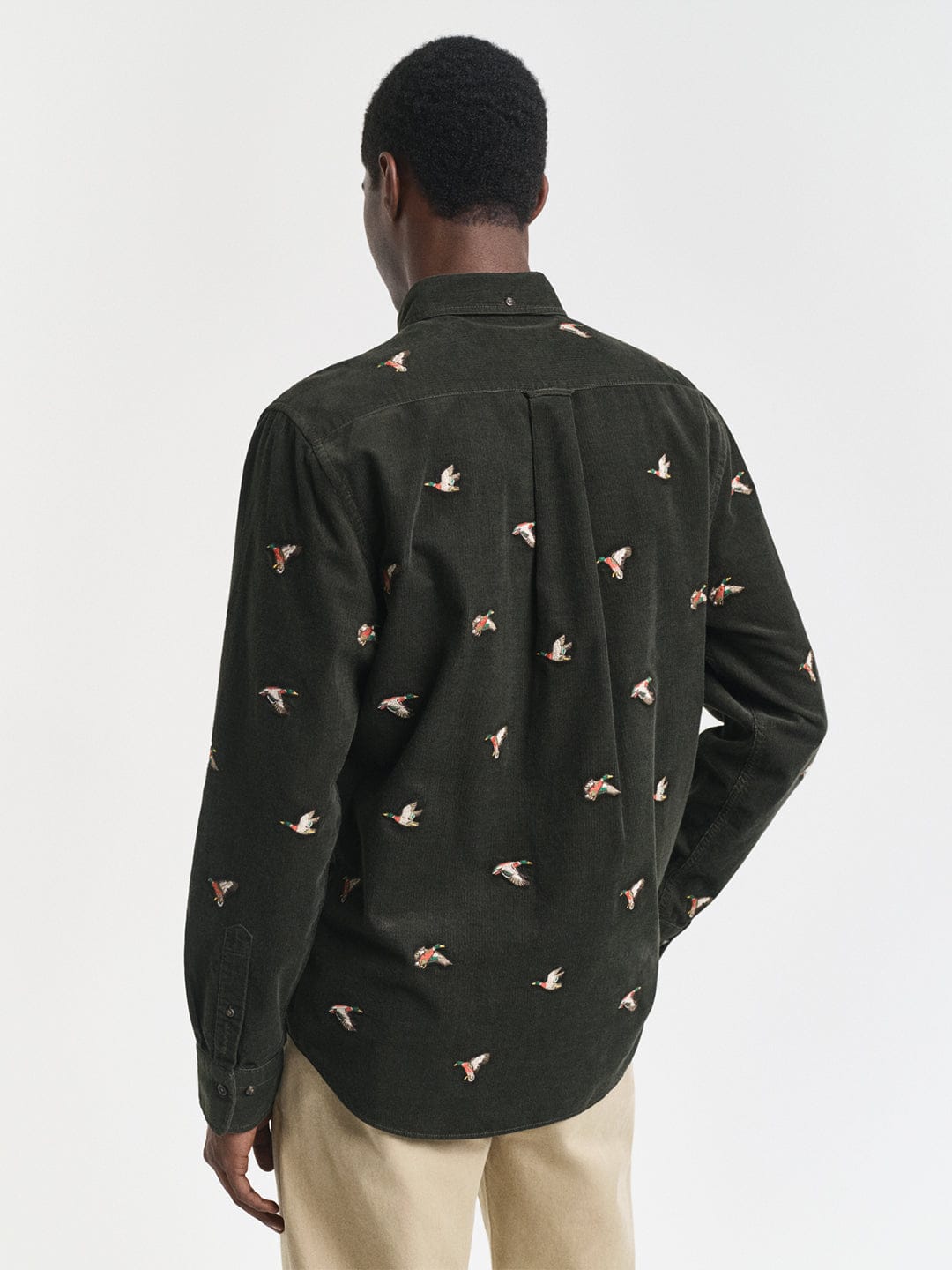 Gant Men Green Embroidered Collar Shirt