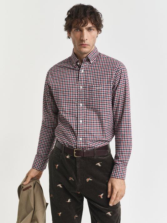 Gant Men Red Checks Collar Shirt