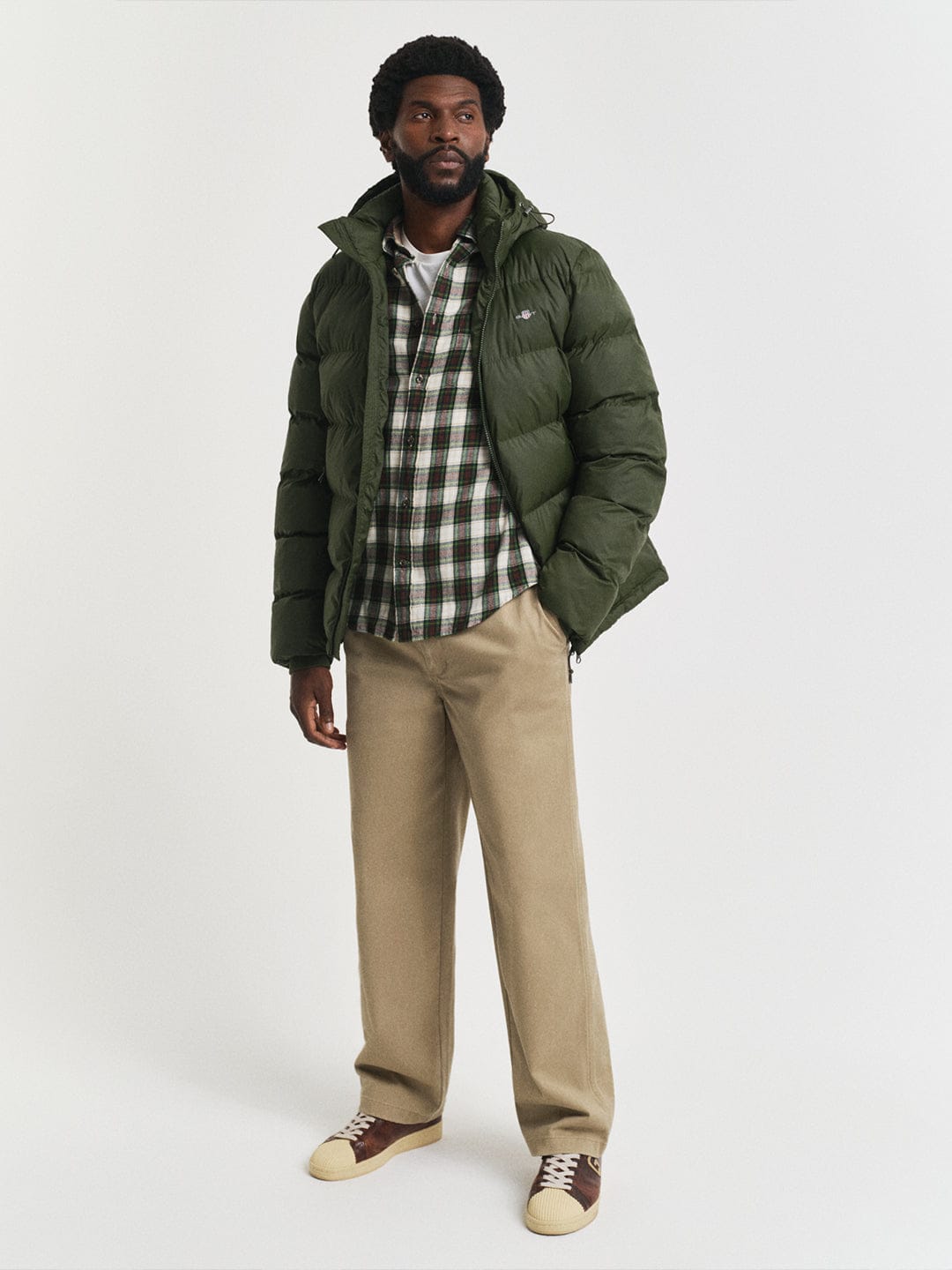 Gant Men Cream Checks Collar Shirt