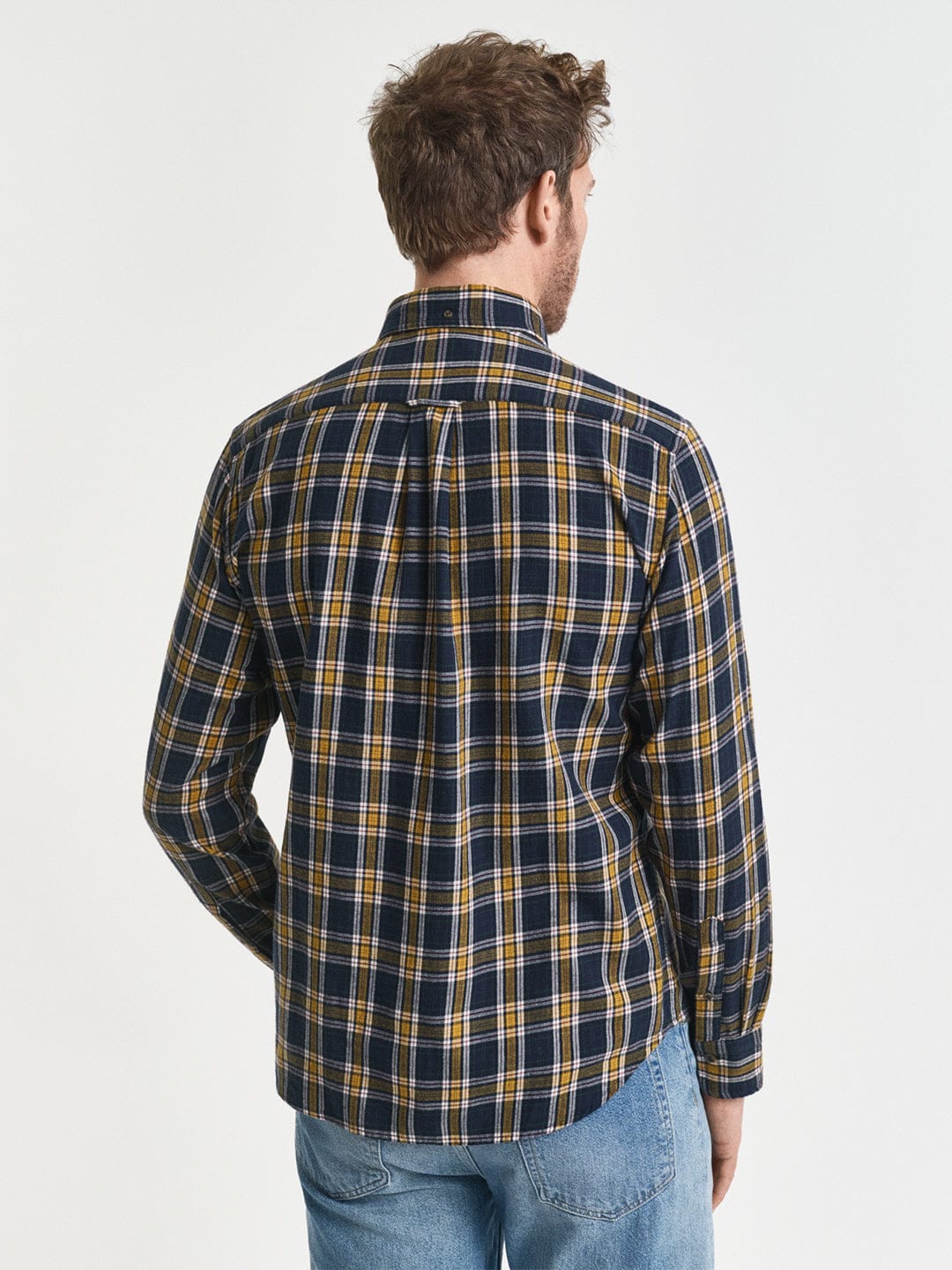 Gant Men Blue Checks Collar Shirt