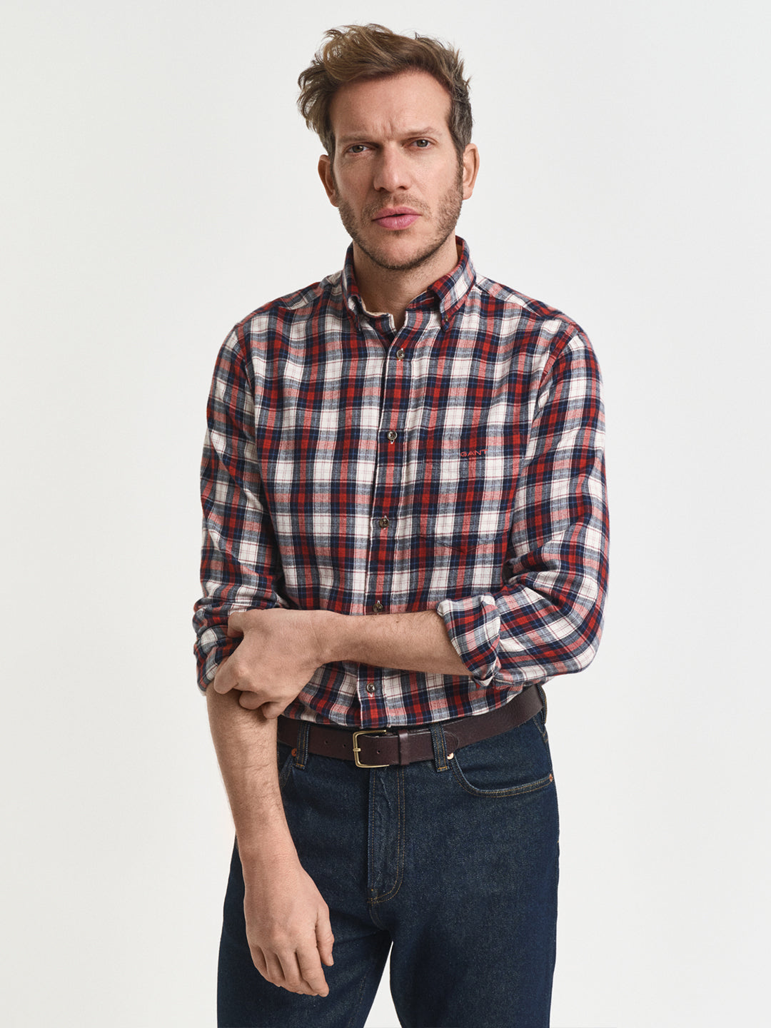 Gant Men Red Checks Collar Shirt