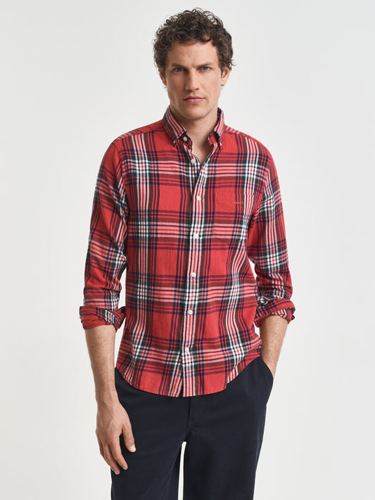 Gant Men Red Checks Collar Shirt