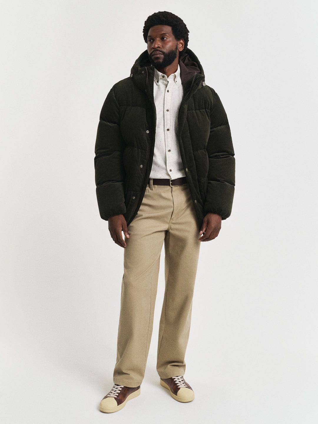 Gant Men Cream Solid Collar Shirt