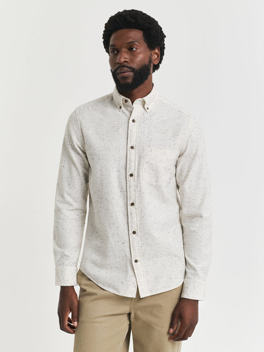 Gant Men Cream Solid Collar Shirt