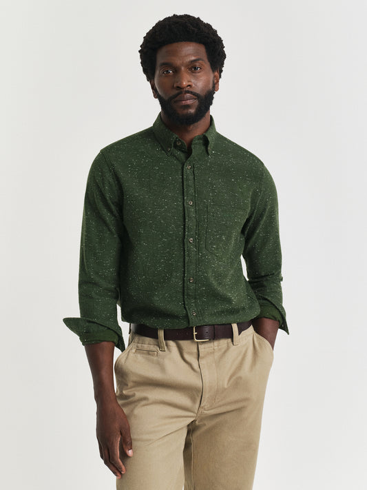 Gant Men Green Solid Collar Shirt