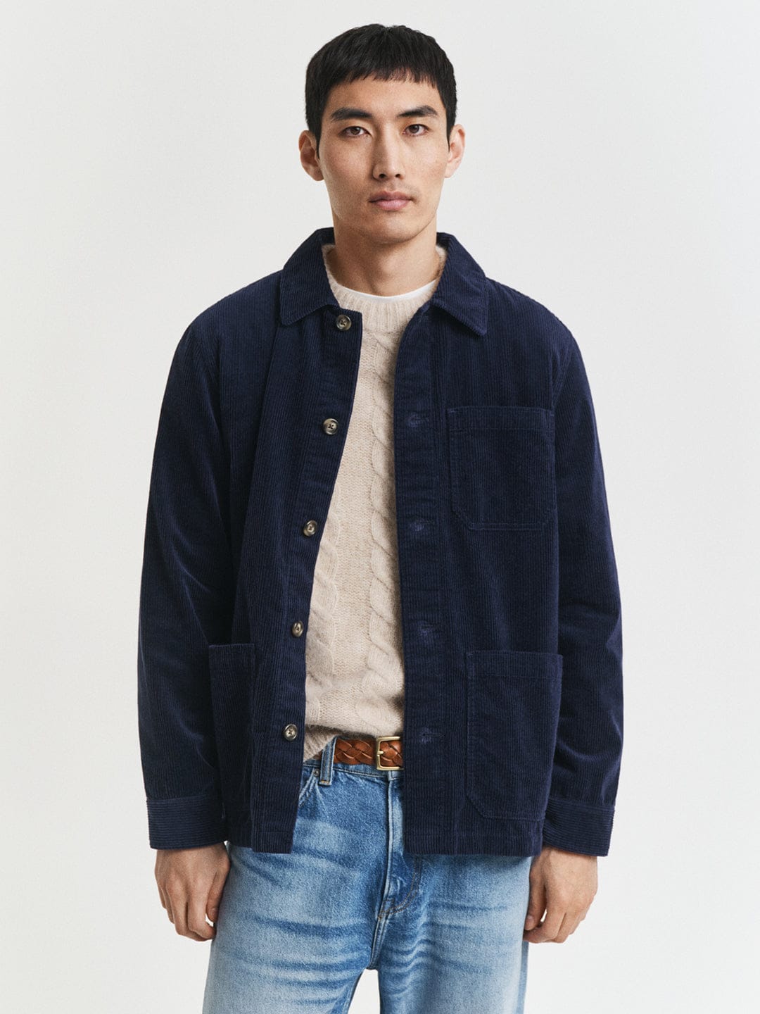 Gant Men Blue Solid Collar Shirt