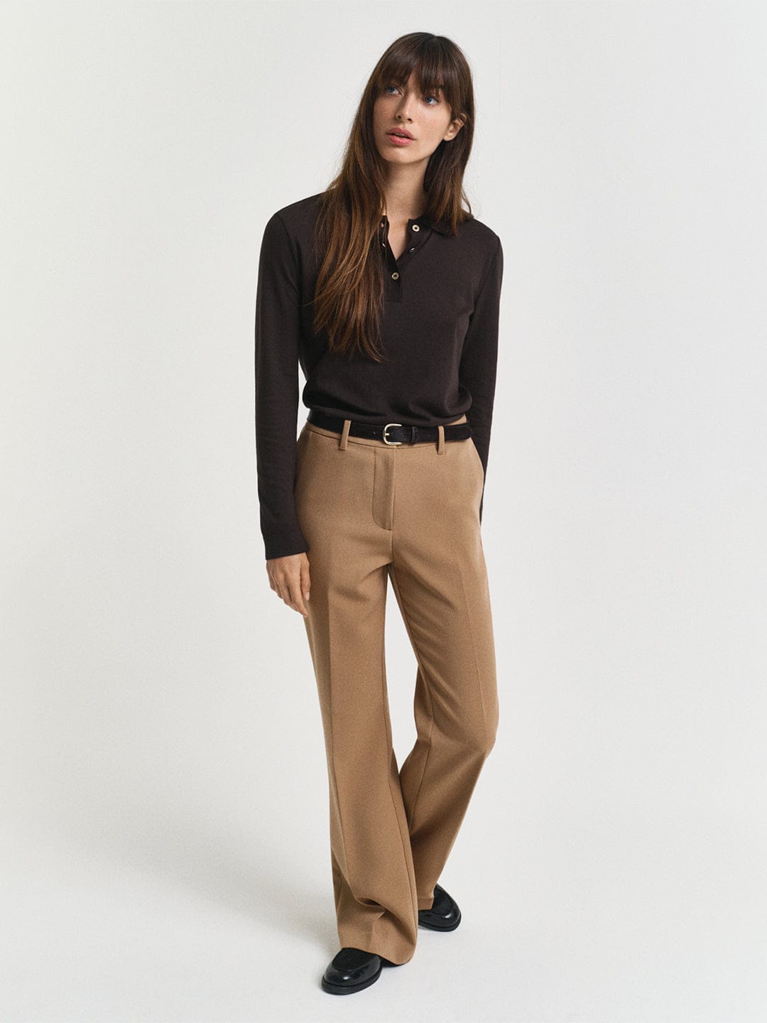 Gant Women Brown Solid Polo Tshirt