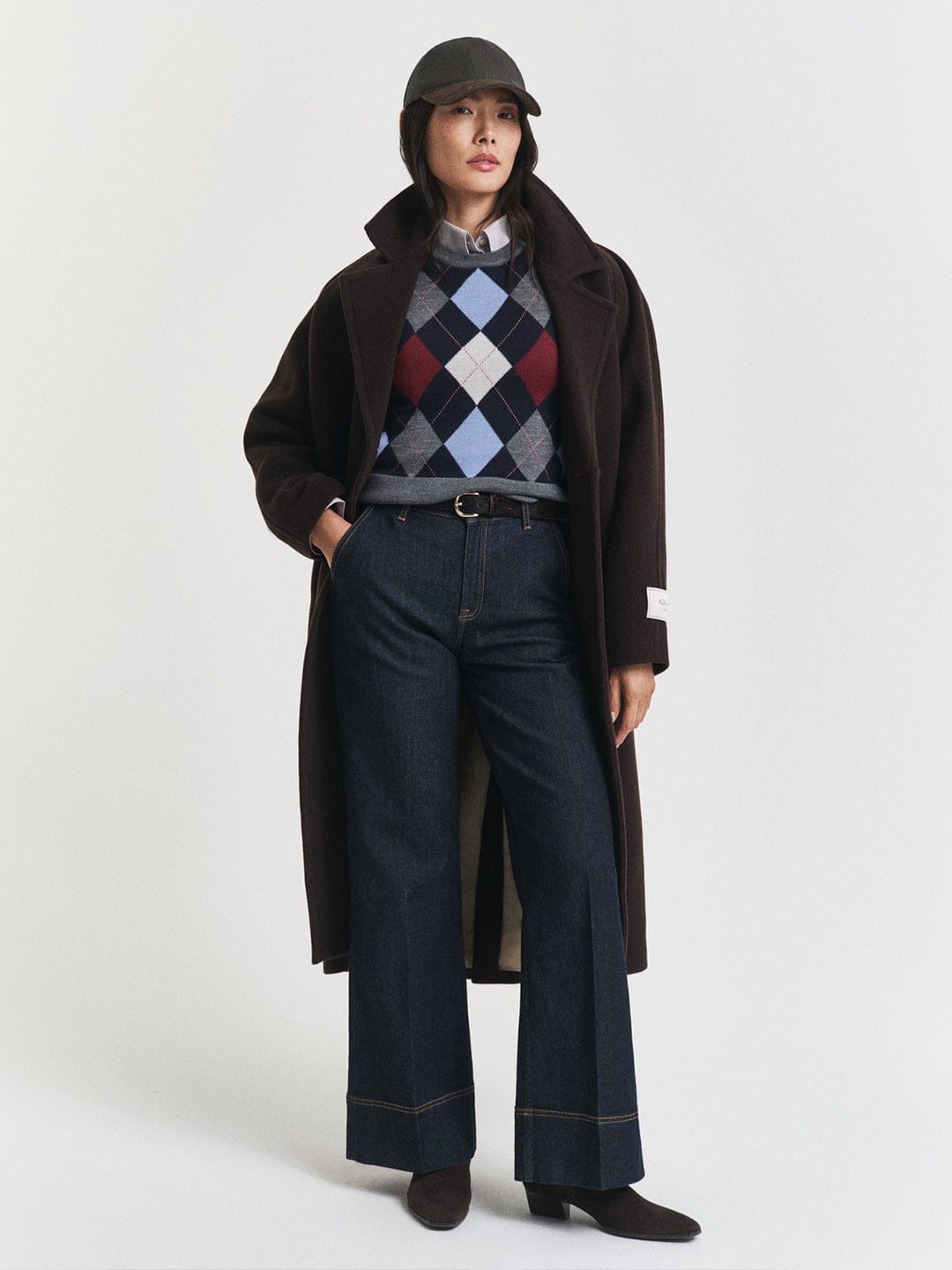 Gant Women Grey Jacquard Crew Neck Vest