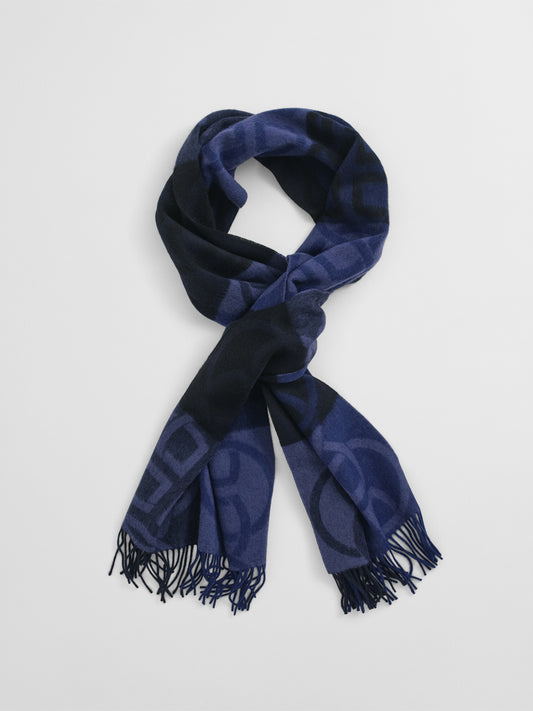 Gant Women Blue Jacquard Scarf