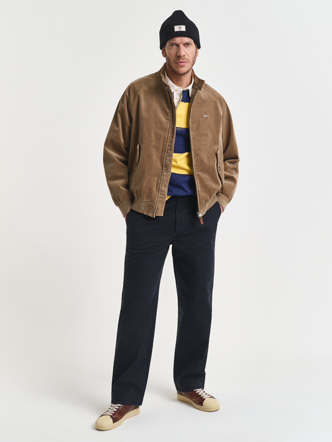 Gant Men Khaki Solid Collar Jacket