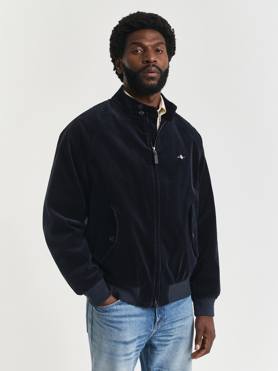 Gant Men Blue Solid Collar Jacket