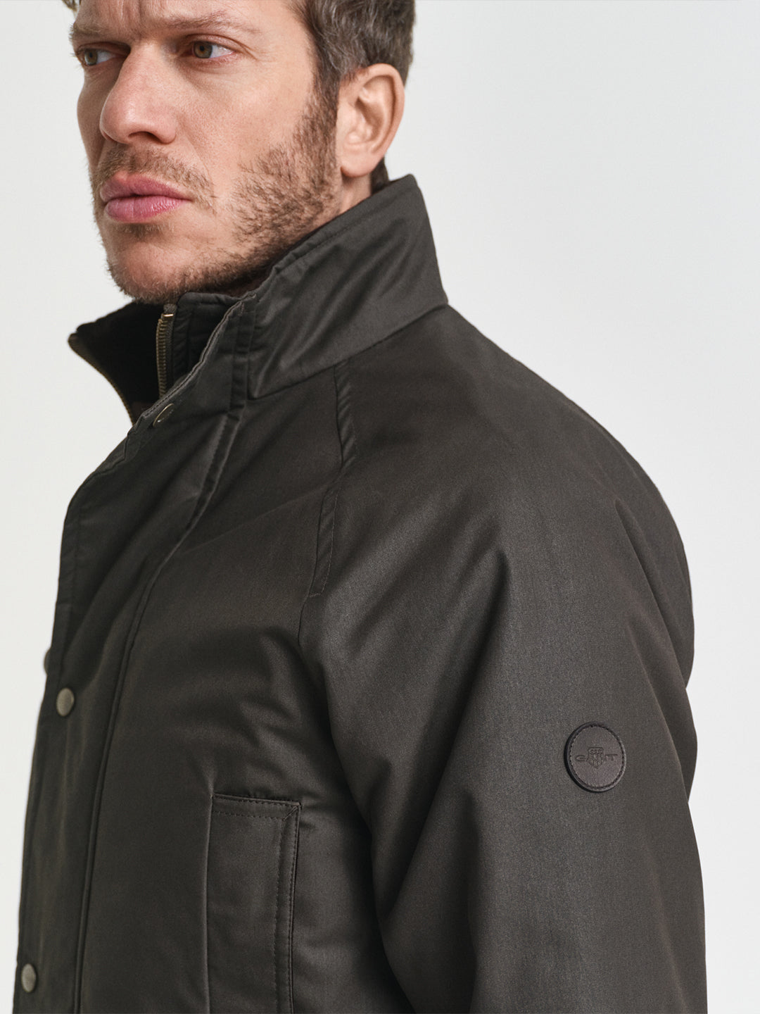 Gant Men Green Solid Collar Jacket