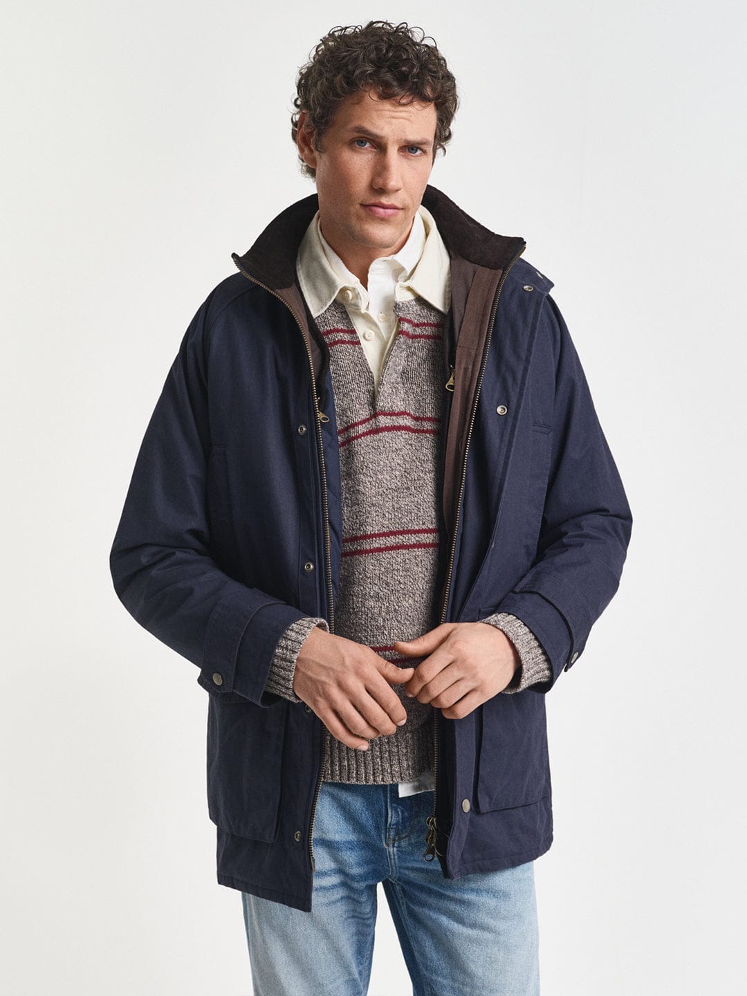 Gant Men Blue Solid Collar Jacket