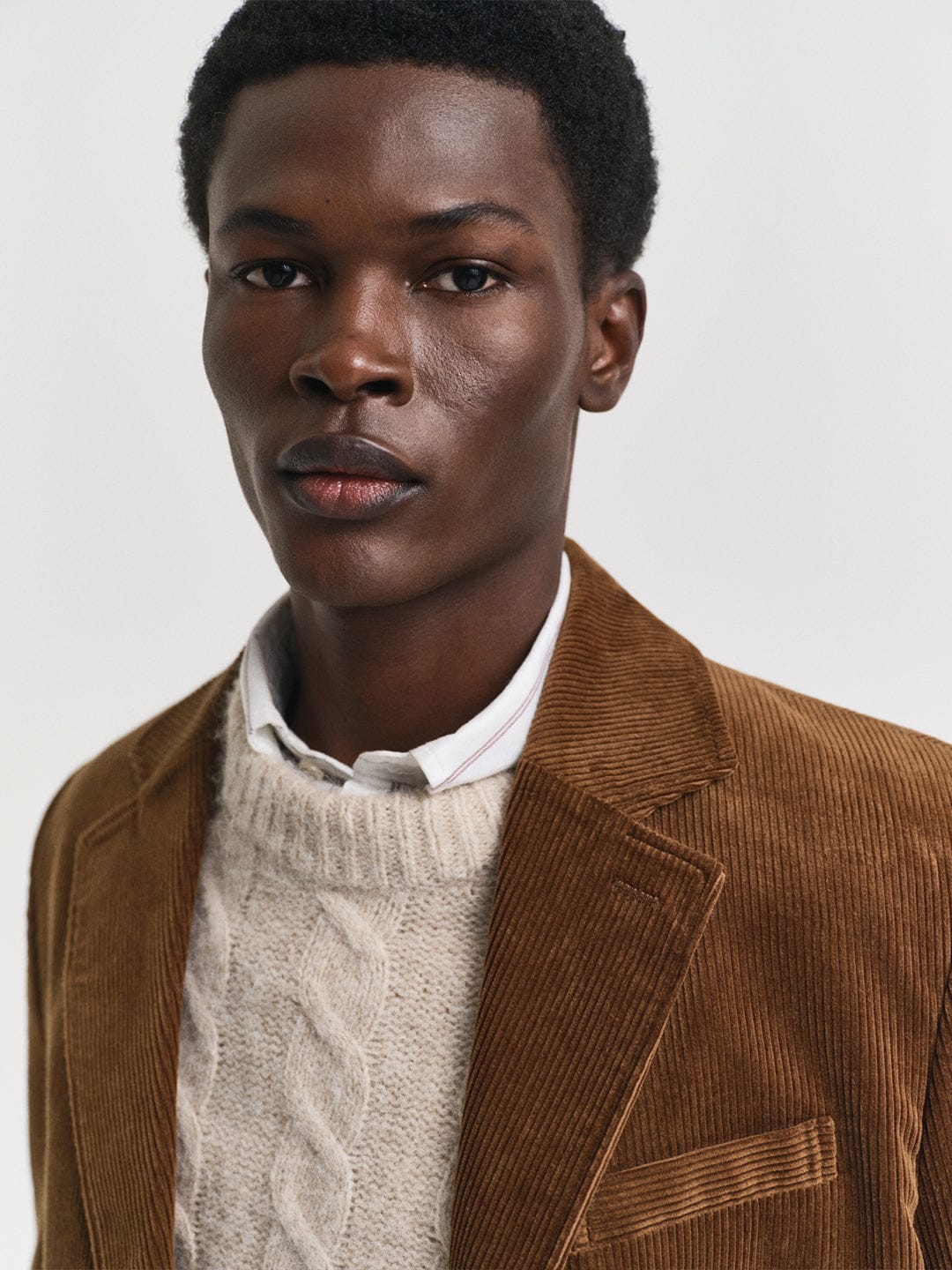 Gant Men Brown Solid Collar Blazer