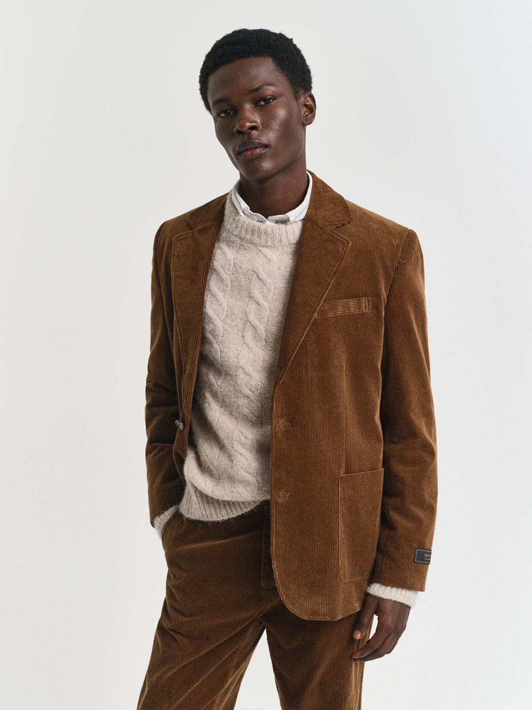 Gant Men Brown Solid Collar Blazer