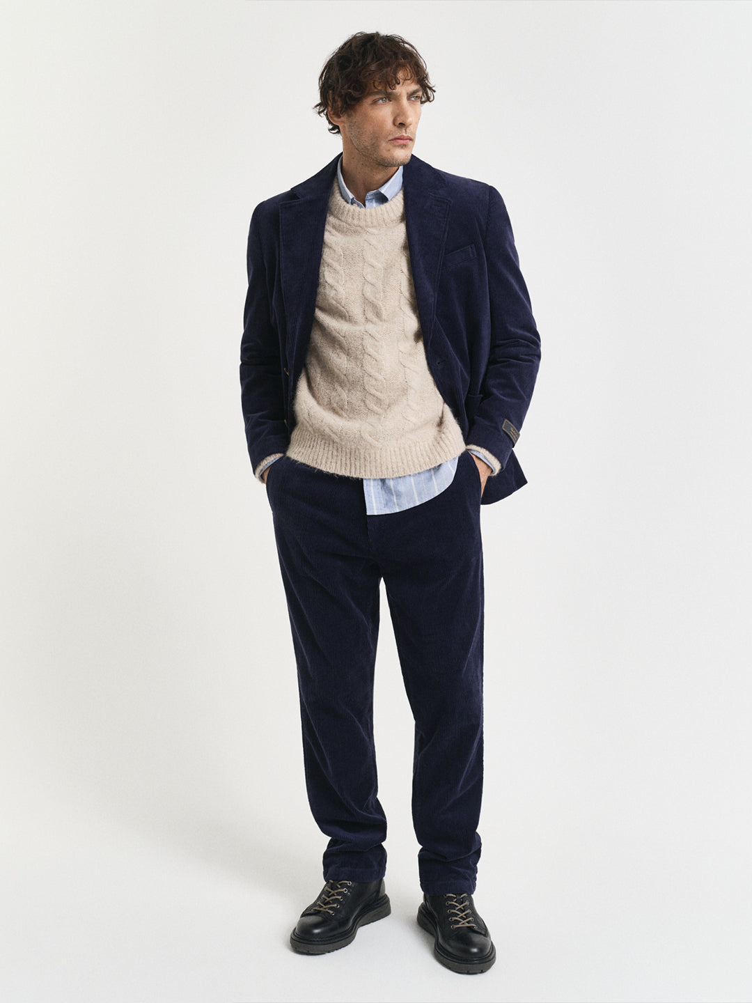 Gant Men Blue Solid Collar Blazer