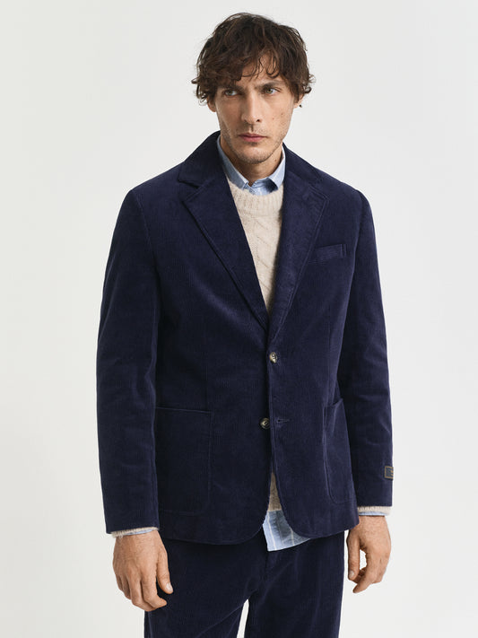 Gant Men Blue Solid Collar Blazer
