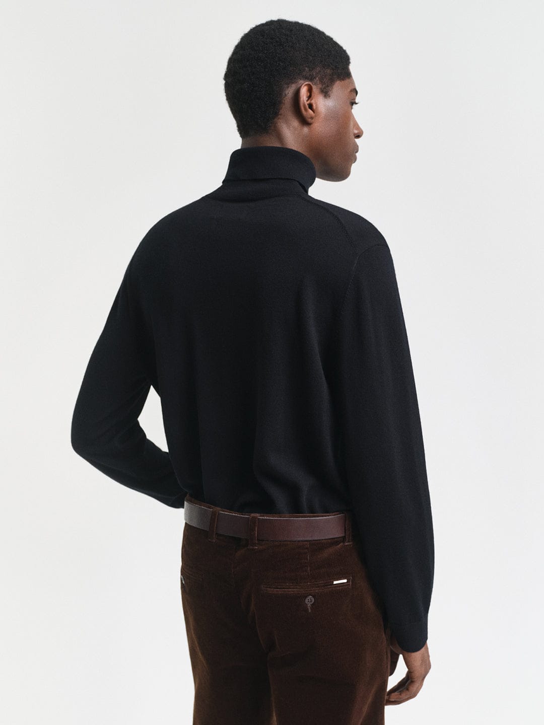 Gant Men Black Solid High Neck Sweater