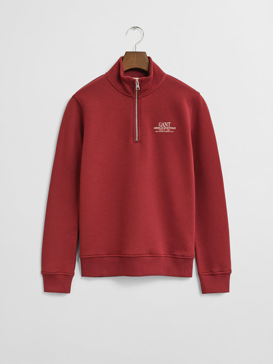 Gant Boys Red Graphic Turtle Neck Sweatshirt