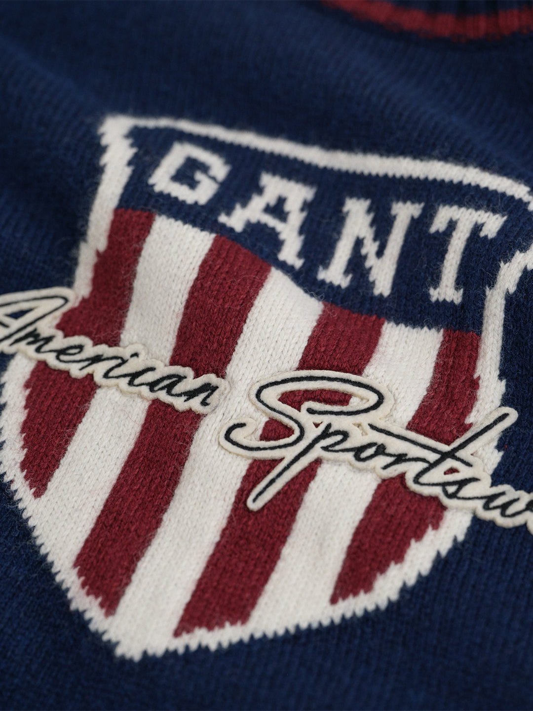 Gant Boys Blue Graphic Round Neck Sweater