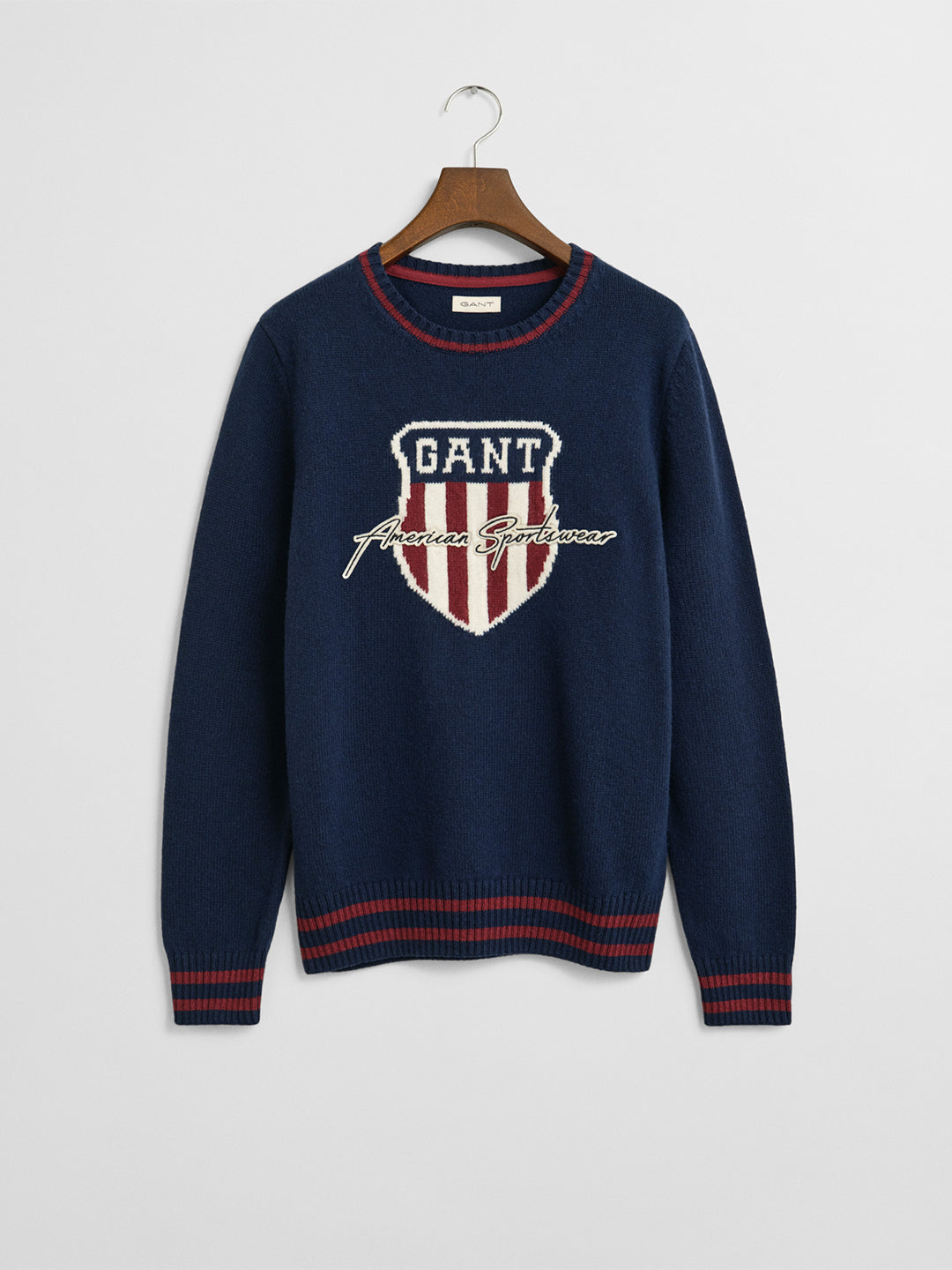 Gant Boys Blue Graphic Round Neck Sweater