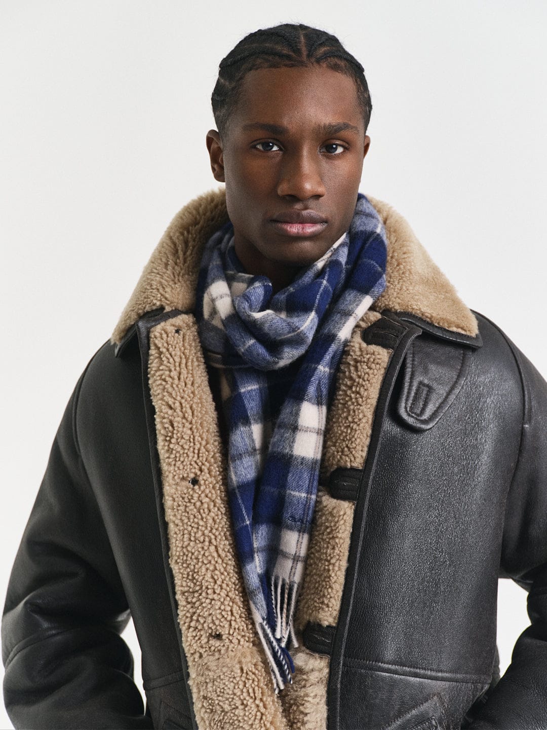 Gant Men Blue Checks Scarf