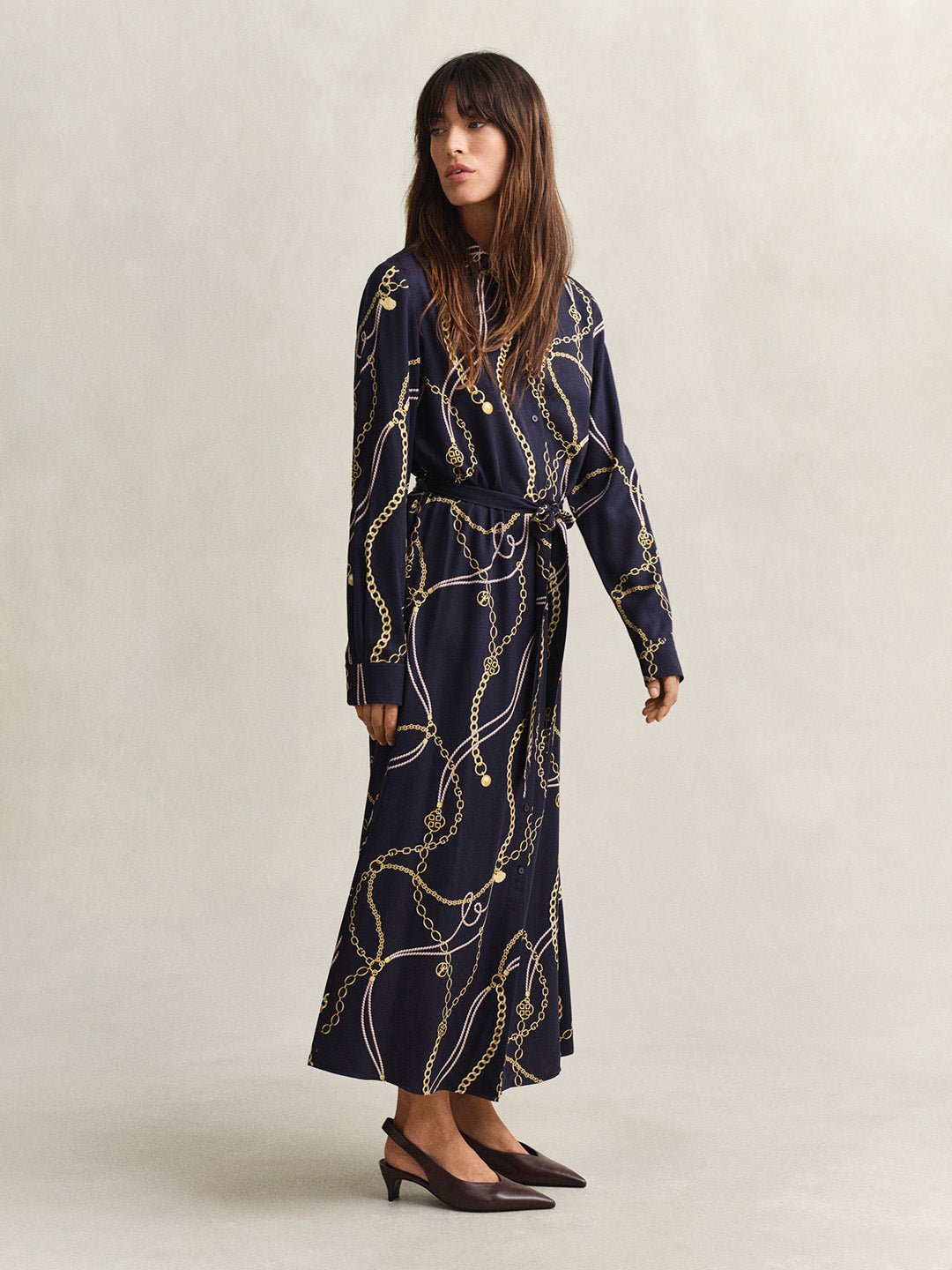 Gant Women Navy Blue Printed Regular Fit Dress
