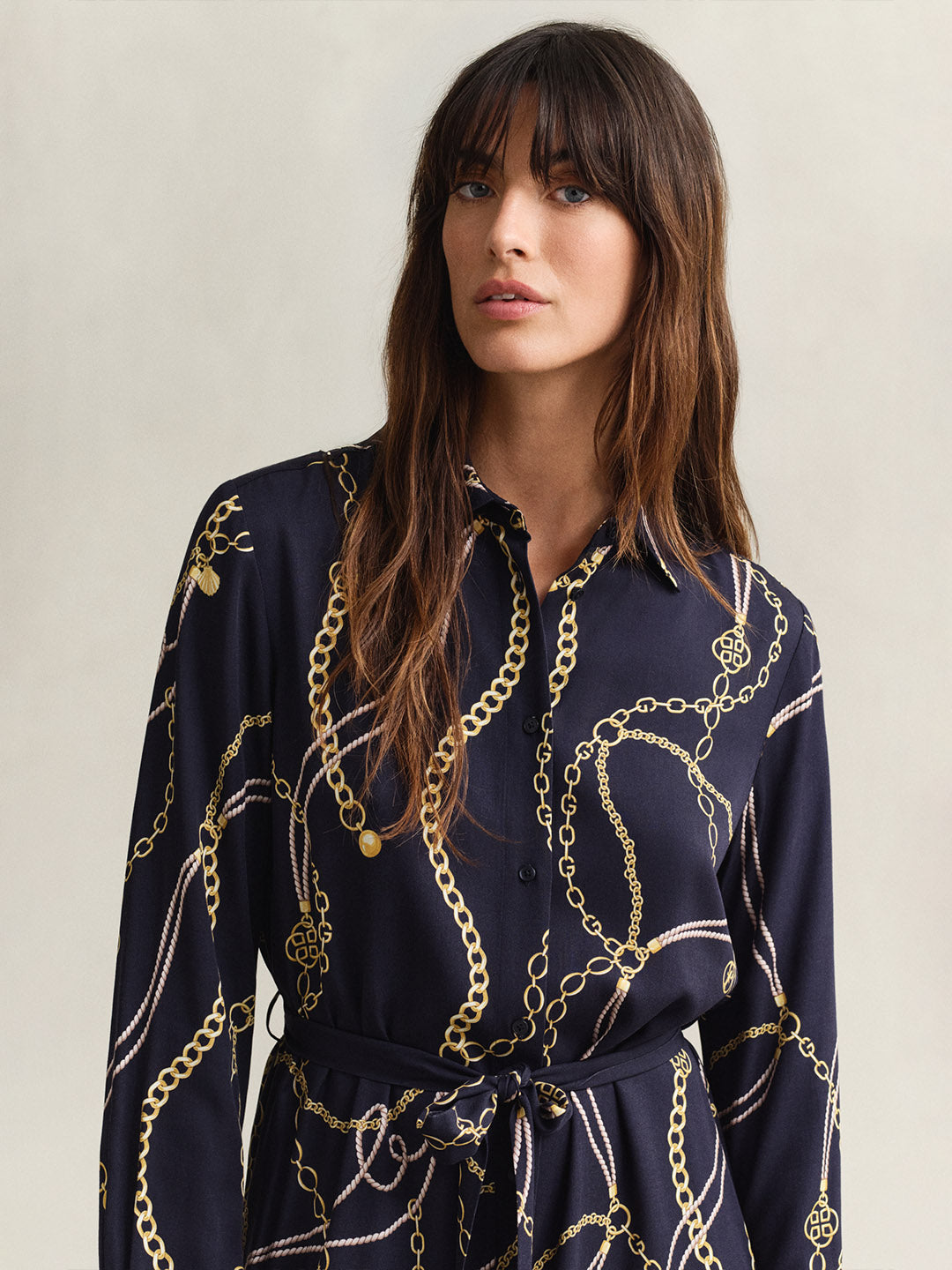 Gant Women Navy Blue Printed Regular Fit Dress