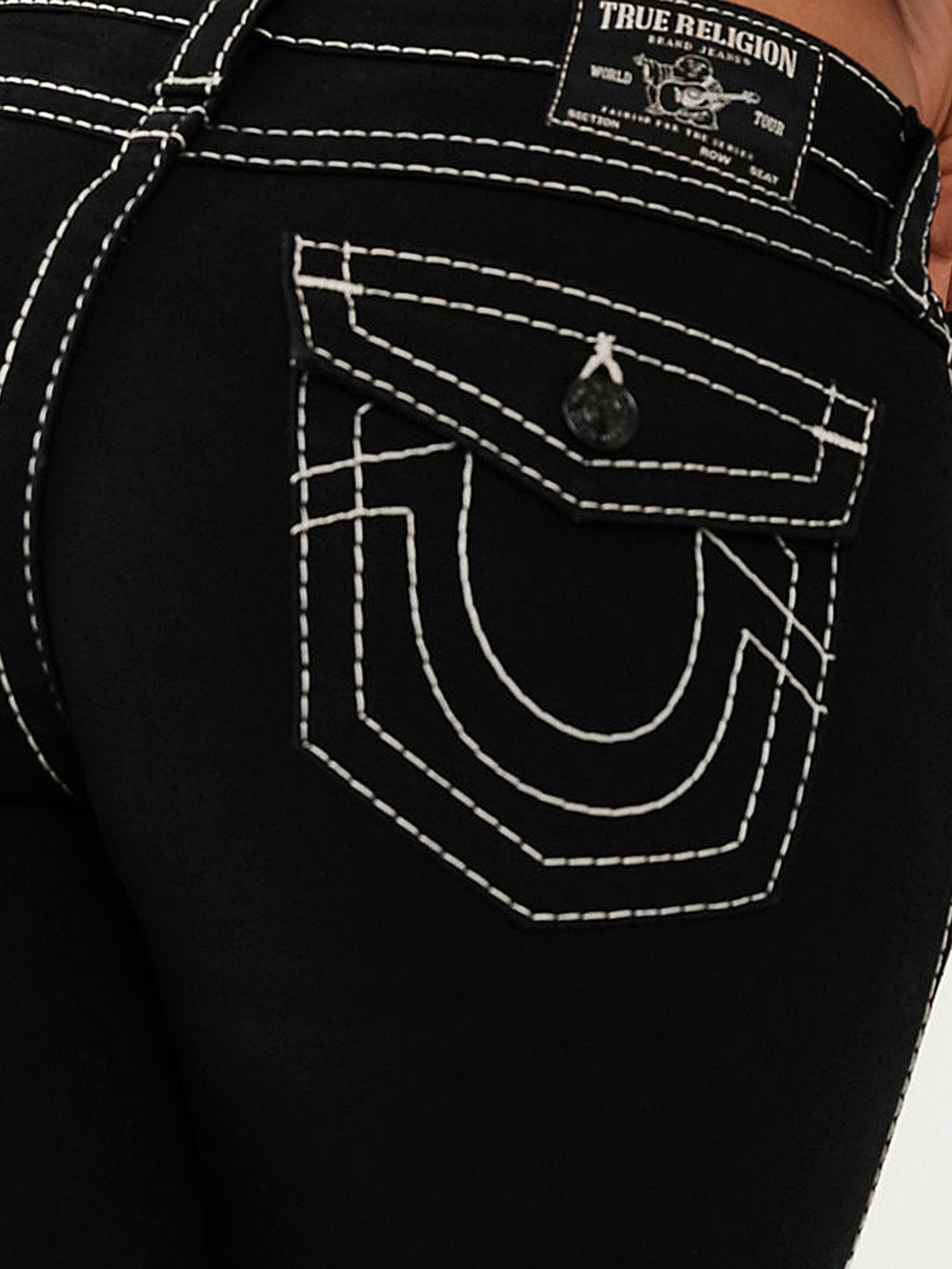 True Religion Big T Billie Straight Black Mid Rise Jeans