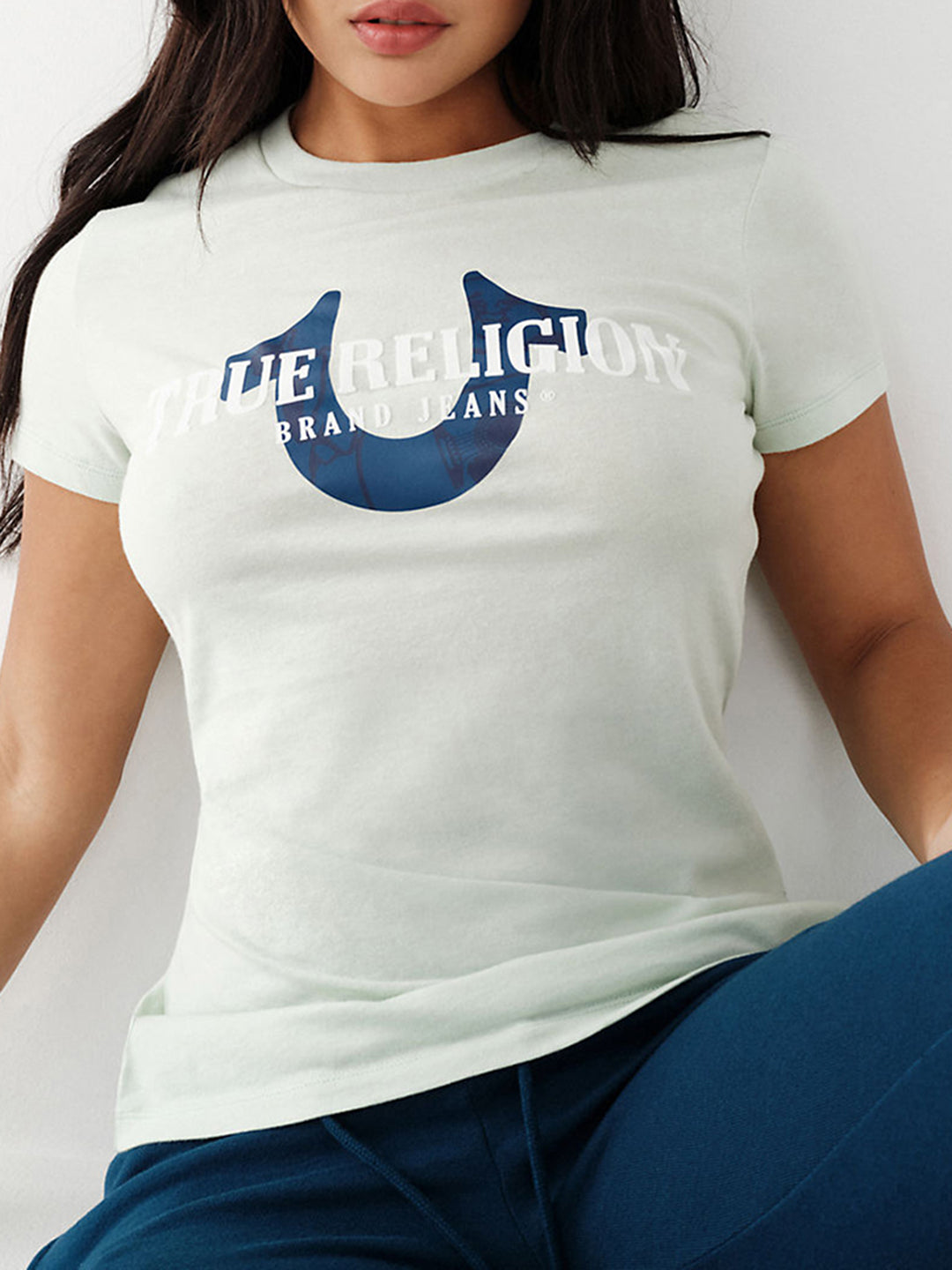 True Religion White Logo Slim Fit T-Shirt