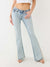 True Religion Women Blue Solid Flared Low-Rise Jeans