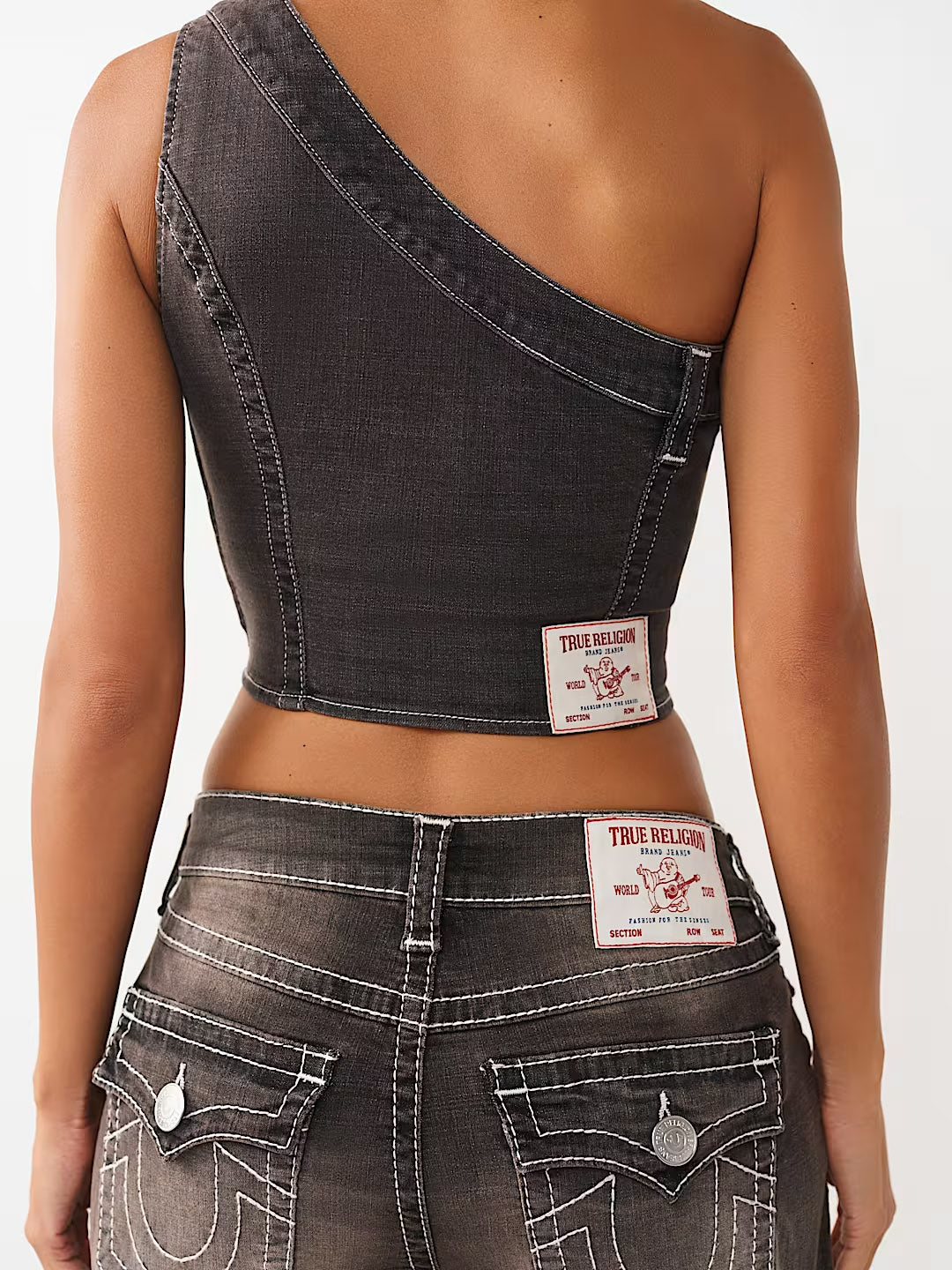 True Religion Women Brown Solid Skinny Fit Top