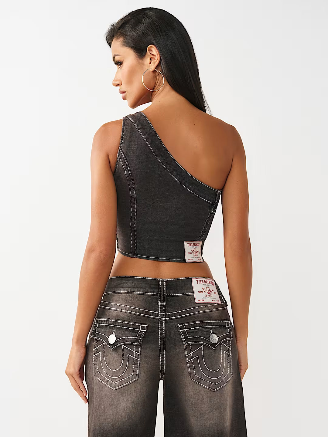 True Religion Women Brown Solid Skinny Fit Top