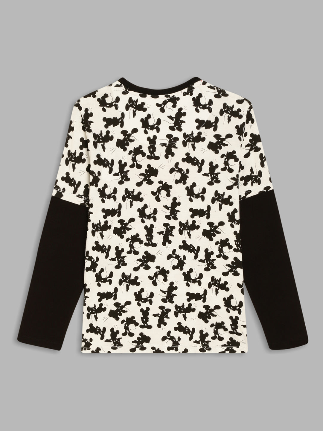 Blue Giraffe Boys Black Printed Round Neck Full Sleeves Tshirt