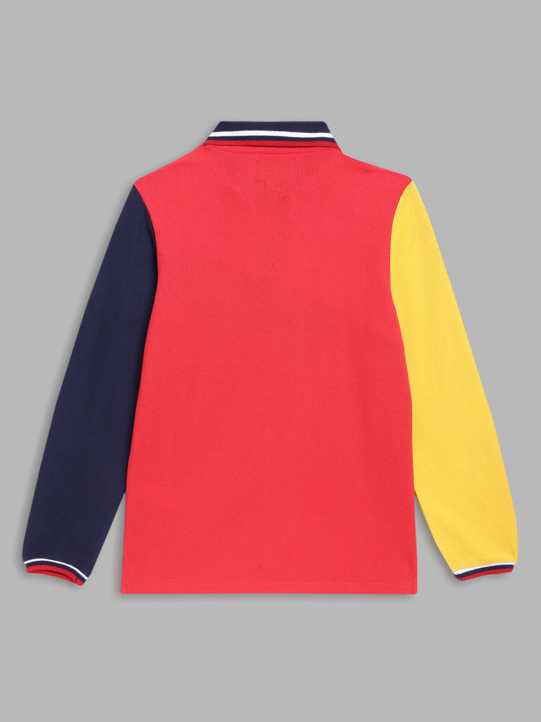 Blue Giraffe Boys Multicolor Printed Polo Collar Full Sleeves Tshirt