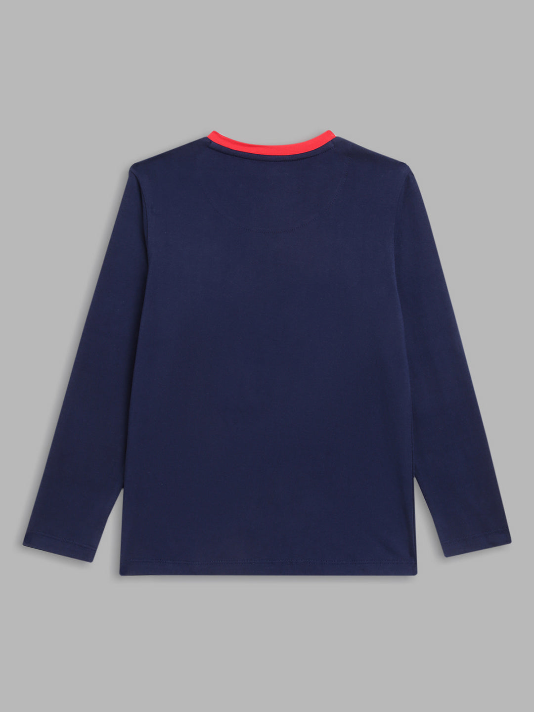 Blue Giraffe Boys Blue Printed Round Neck Full Sleeves Tshirt