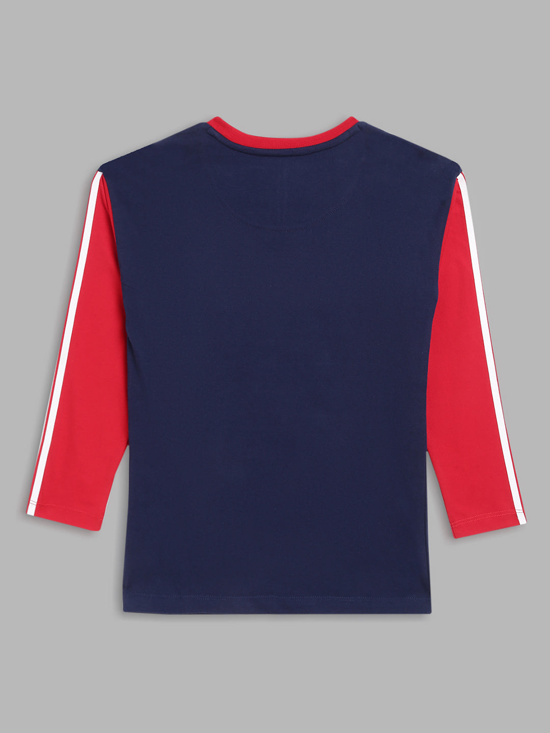 Blue Giraffe Boys Navy Blue Printed Round Neck Full Sleeves Tshirt