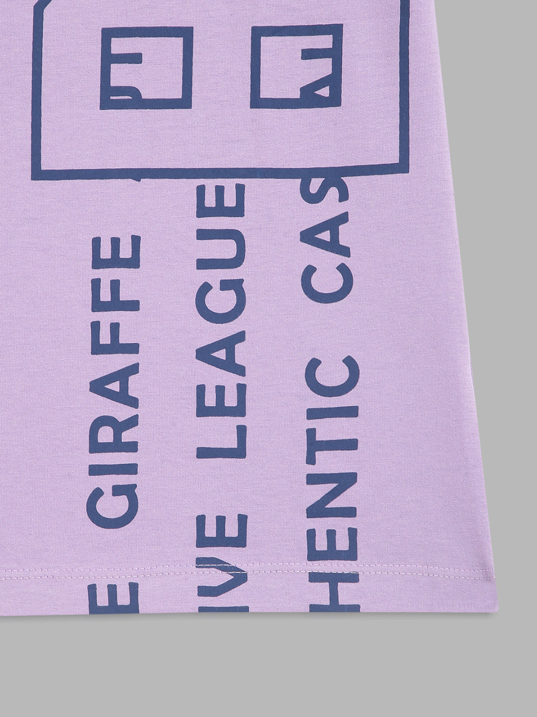 Blue Giraffe Boys Purple Printed Round Neck Short Sleeves Tshirt