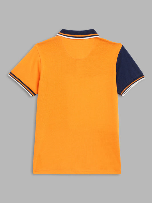 Blue Giraffe Boys Multicolor Colorblocked Polo Collar Short Sleeves Tshirt