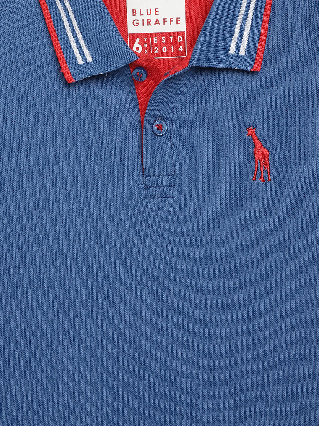 Blue Giraffe Boys Multicolor Solid Polo Collar Short Sleeves Tshirt