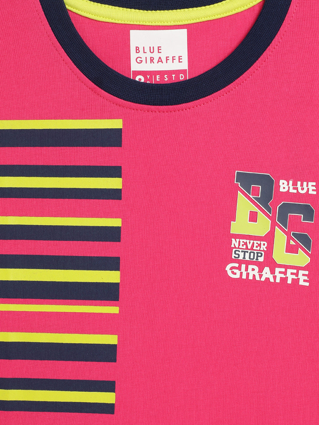 Blue Giraffe Boys Multicolor Colorblocked Round Neck Short Sleeves Tshirt