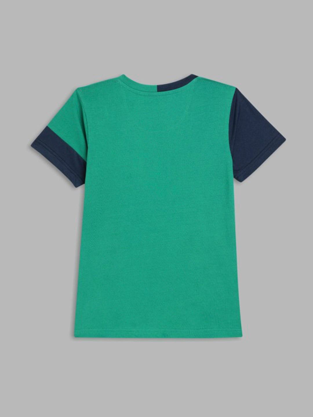 Blue Giraffe Boys Green Printed Round Neck Short Sleeves Tshirt