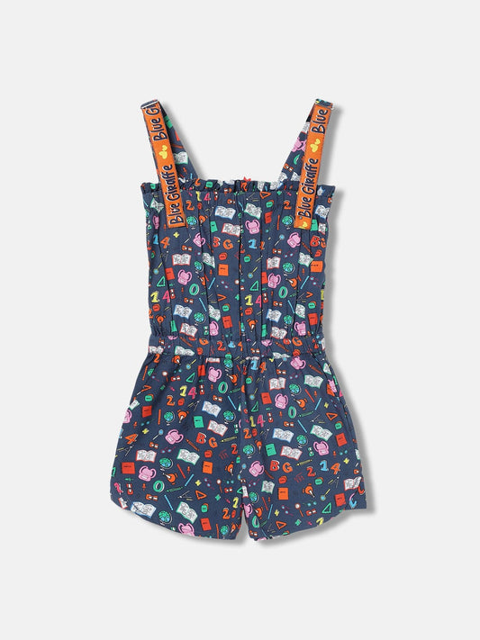 Blue Giraffe Girls Blue Playsuit