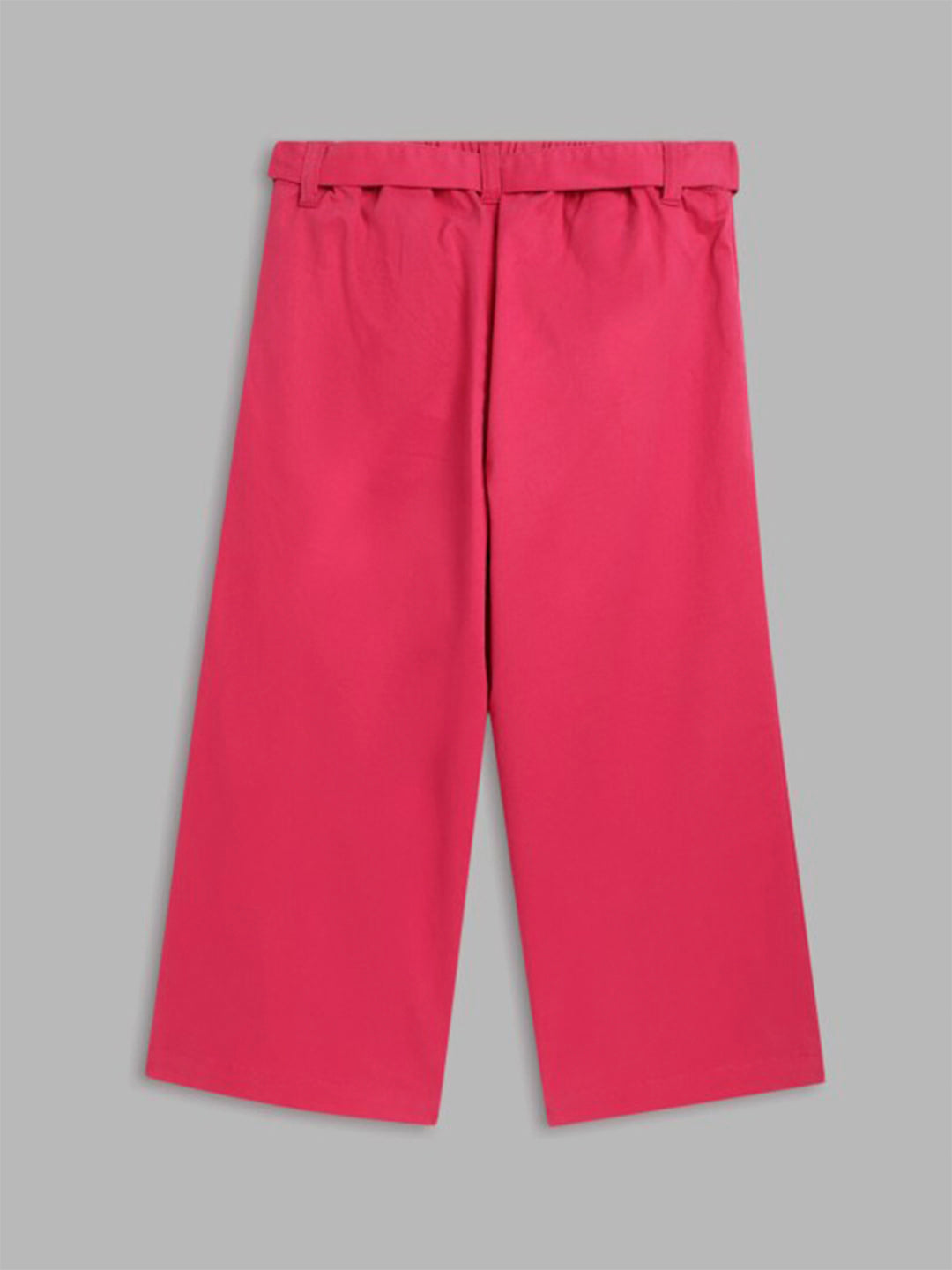 Blue Giraffe Girls Pink Solid Straight Fit Flat-Front Trouser