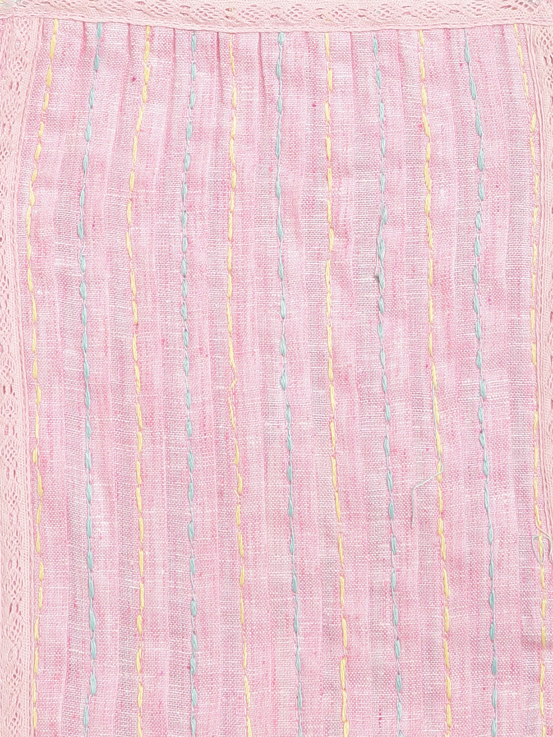 Blue Giraffe Girls Pink Self-Design Shoulder Straps Sleeveless Top