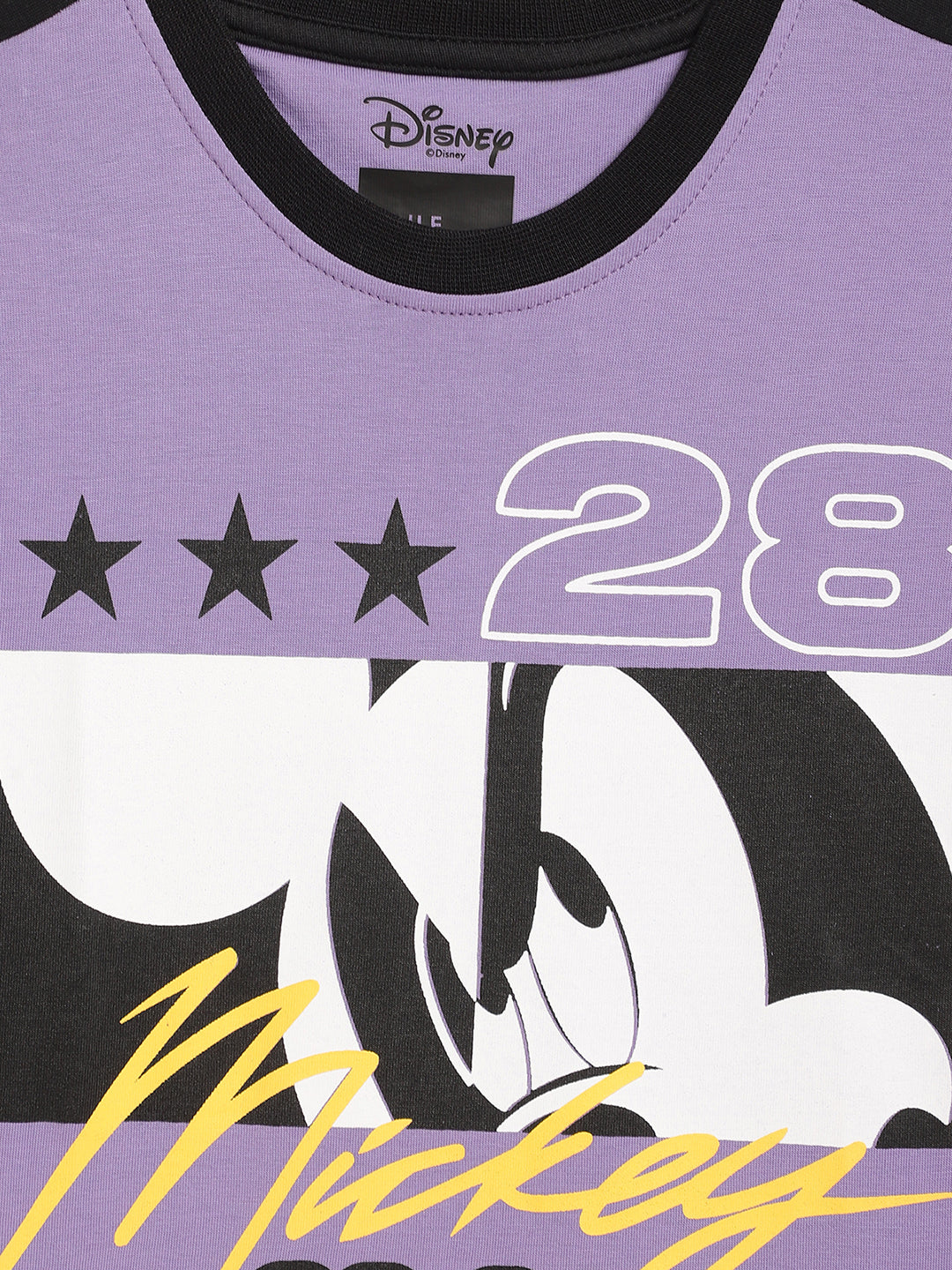 Blue Giraffe Boys Purple Color-Blocked Round Neck Short Sleeves Tshirt